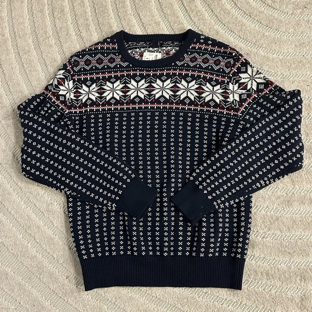 NWT Men’s J. Crew 100% Cotton Fair Isle Sweater - M